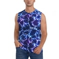 thumbnail image 2 of Lsque Blue Lightning1 Print Men's Cotton Blend Sleeveless Muscle Shirts (S-3XL)- Moisture Wicking, Odor Protection, UPF 30+,XX-Large, 2 of 8