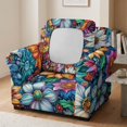 thumbnail image 3 of CHAQLIN Floral Print Chair Covers for Living Room, 2 Pcs Armchair Slipcover Spandex Chair Slip Cover Super fitted for Pet, 3 of 8