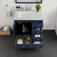 thumbnail image 4 of Eviva Acclaim 30 inch Blue Transitional Bathroom Vanity with White Carrara Quartz Countertop and Undermount Porcelain Sink, 4 of 8
