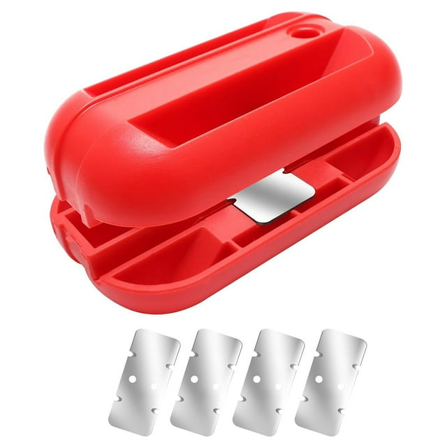 Edge Banding Trimmer, Hand Planer Edge Quad Trimmer, Laminate Veneer Edge Trimmer, PVC Plywood Melamine,1 * Edge Banding Trimmer 4 * sharp cutting edges,Red