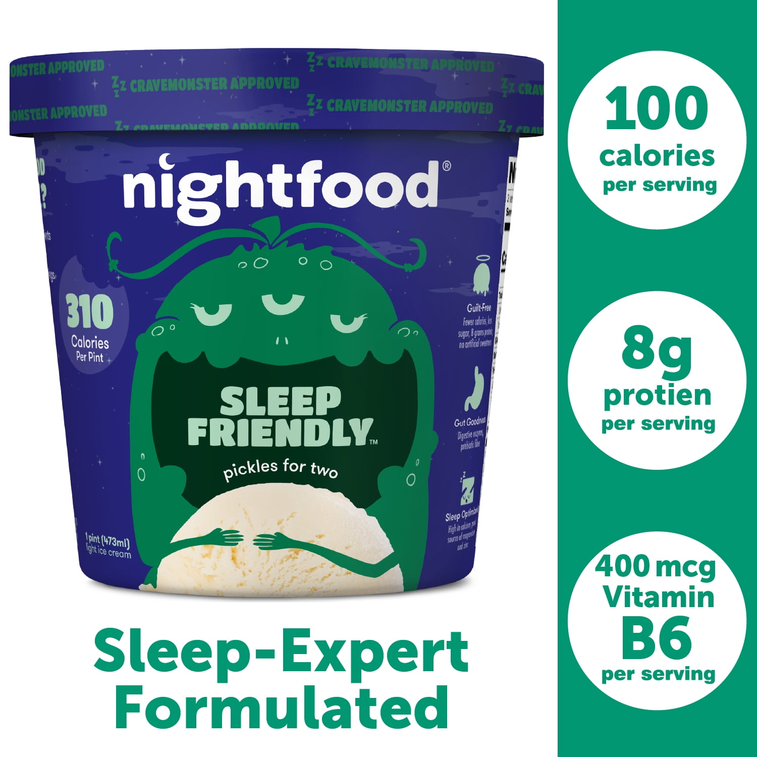 Nightfood SleepFriendly Pickles For Two Ice Cream, 16 oz