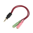 thumbnail image 1 of 2 In 1 3.5mm Headset Splitter 3.5mm Female to 2 Dual 3.5mm Male Headphone Mic Audio Y Splitter Cable with Separate Microphone and Headphone Connector for PC Gaming Headset, 1 of 5