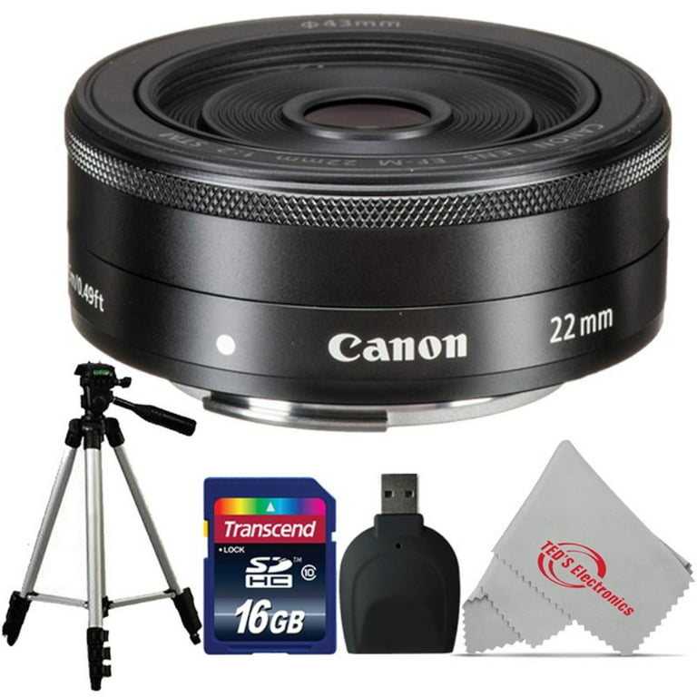 Canon EF-M 22mm f2 STM 5985B002 Moderate Wide-Angle Lens Accessory Kit for  EOS M Mirrorless Camera