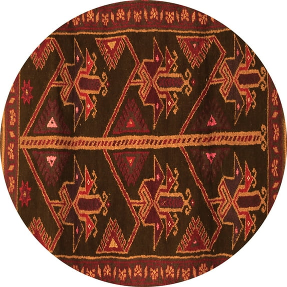 Ahgly Company Indoor Round Persian Orange Traditional Area Rugs, 3' Round