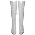 thumbnail image 2 of RONILURN Women Rhinestone Over the Knee Cowboy Boots Sparkly Bling Cowgirl Boots Western Thigh High Boots Pull-On Side Zippers Chunky Heel Pointed Toe, 2 of 6