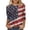 Dark Blue, variant on Plus Size July 4th Tshirts Womens 3/4 Length Sleeve Crewneck Graphic Tees Funny Holiday Patriotic Outfits Dark Blue, L