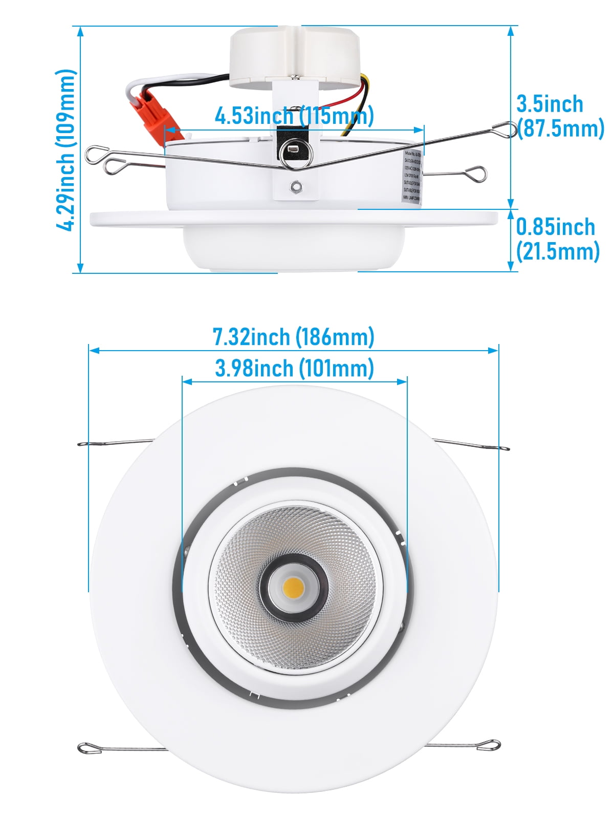 8 Pack 6" LED Gimbal Recessed Light Dimmable, 12W Swivel Eyeball Downlight, CRI90, ETL Listed, 5000K Daylight