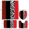 thumbnail image 2 of Curtain 2 Piece Set for Room Four Piece Blue Green Rose Leopard Print Shower Curtain Including Carpet Seat Cover and Bath Mat for Stylish Bathroom and Functional Use, 2 of 2