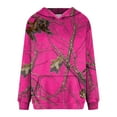 thumbnail image 4 of Women's Camo Pullover Hoodie Long Sleeve Sweatshirts Drop Shoulder Fall Sweatshirt Tops Pink L, 4 of 5