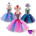 thumbnail image 2 of Niñas Sirenita Ariel princesa vestido carnaval Cosplay disfraz niños cumpleaños fiesta ropa zhangmengya unisex, 2 of 2
