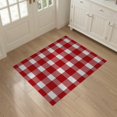 thumbnail image 3 of ODIKA 3'x5' Washable Throw Rug Red White Buffalo Plaid Welcome Festive Tartan Design with Big Check Motif for Entryway, Kitchen, Mudroom, Stain Resistant, Low Profile, Non-Slip, 3 of 7