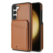 Compatible With Samsung Galaxy S21 Magnetic Detachable Wallet Case,PU Leather Back Flip Kickstand,[Compatible With Magsafe],With Card Slots,Shockproof Rugged Phone Case Cover,Brown