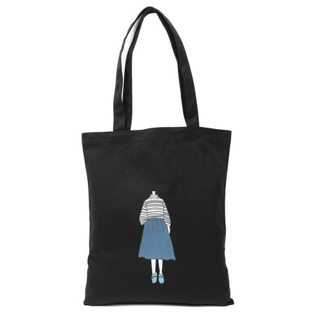 reusable comestic tote strap sweater shoulder canvas lady bag