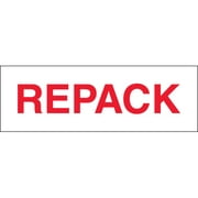 T902P0718PK Red / White 2 Inch x 110 yds. - Repack Pre-Printed 2.2 Mil Carton Sealing Tape CASE OF 18