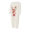 thumbnail image 4 of SUNSIOM Ensemble de Noël Assorti pour la Famille Imprimé Élan Manches Longues Col Rond Hauts/pantalons Rayés, 4 of 10