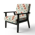 thumbnail image 3 of Designart "Neutral Tones Seaside Harmony II" Red Floral Upholstered Accent Chair - Cottage Arm Chair For Bedroom, 3 of 5