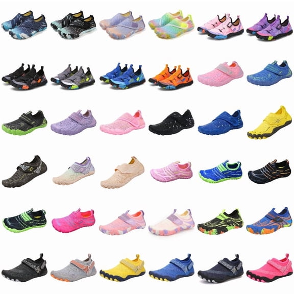Djtdsds Unisex Water Shoes Adjustable Strap Non Slip Aqua Socks Color:Purple,Size:1