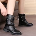 thumbnail image 2 of NECHOLOGY Botas Mujer Adulto Femenino Zapatos Botines para mujer Botas de tacón bajo para mujer, botines de moda, botas versátiles (Black, 7.5), 2 of 7