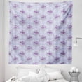 thumbnail image 1 of Vintage Tapestry, Old Fashioned Pattern with Antique Wavy Lines and Posies of Roses, Fabric Wall Hanging Decor for Bedroom Living Room Dorm, 5 Sizes, Pale Blue Lavender, by Ambesonne, 1 of 1