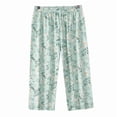 thumbnail image 2 of HongQid Womens Cotton Pajama Pants Elastic Waist Soft Knit Sleepwear Bottoms Floral Print for All Seasons, 2 of 5