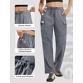 thumbnail image 4 of baleaf Women's Hiking Pants 29'' Convertible Zip-Off Pants with 6 Pockets Water Resistant Lightweight Quick Dry UPF 50+ Dark Gray M, 4 of 7