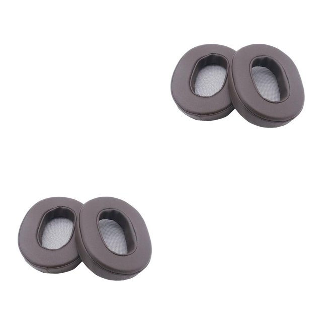 pitrice Coussinets d'Oreille en Cuir Éponge Coussinets de Casque Réduction de Bruit Remplacement pour MDR-1A Marron 2Set