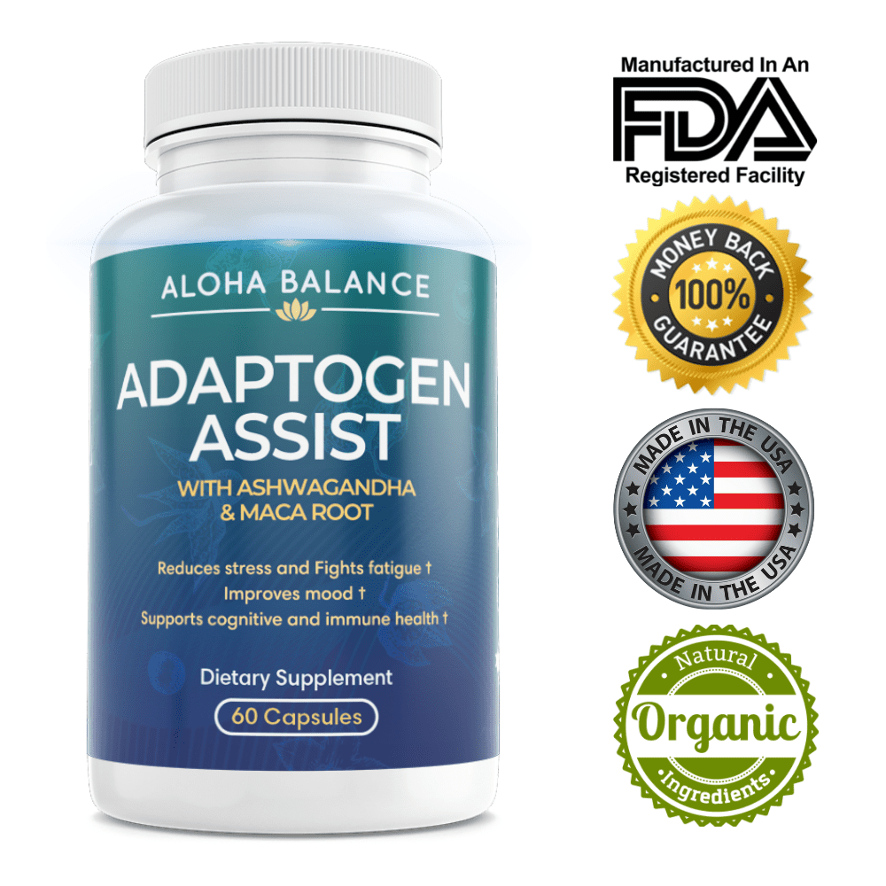 Adaptogen Assist - with Ashwagandha for Cognitive & Immune Health - Dietary Supplement by Aloha Balance