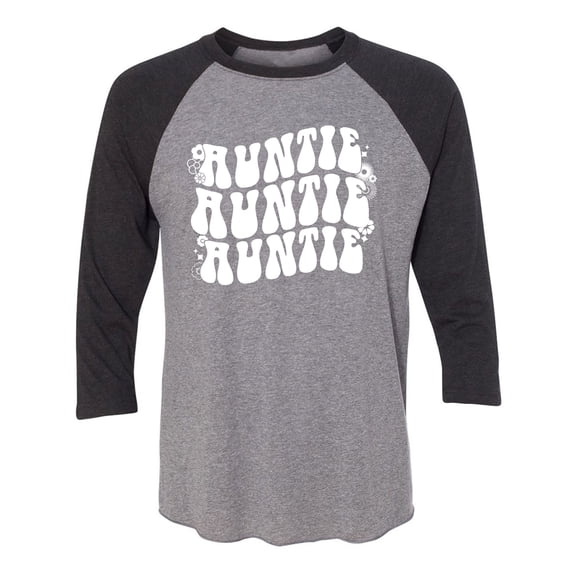 Auntie Auntie Auntie Unisex 3/4 Sleeve Baseball Raglan Tee