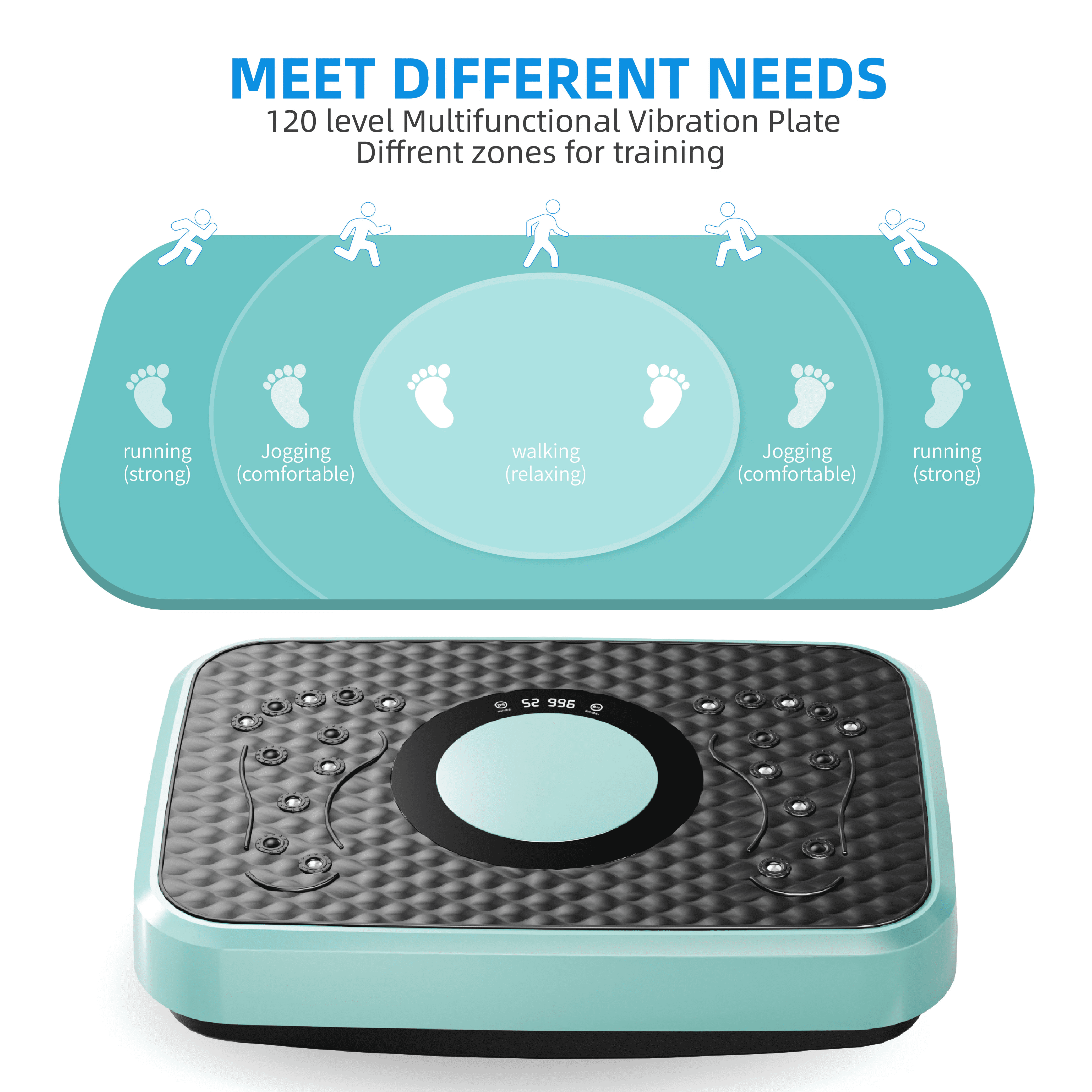 Vibration Plate Fitness Platform, Whole Body Exercise Machine for Lymphatic Drainage, Shaking Workout Board with 120 Speed Levels, Fat Burner and Weight Loss Equipment for Men and Women