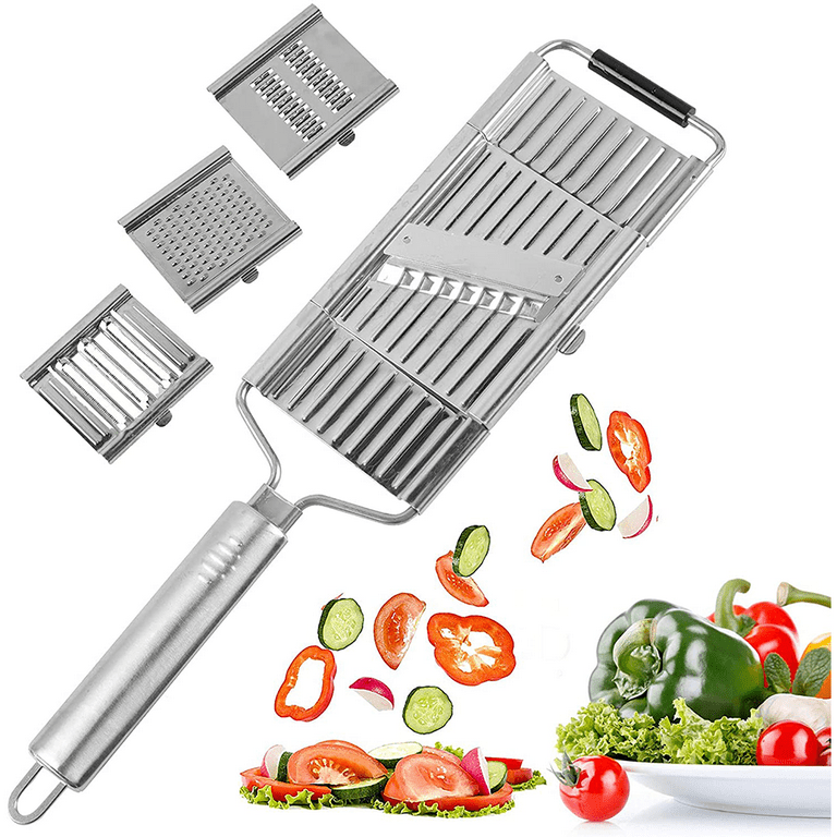 4 in 1 Multi-Purpose Vegetable Slicer, Stainless Steel Shredder Cutter  Graters for kitchen Slicer, Cheese Grater & Vegetable Chopper Adjustable
