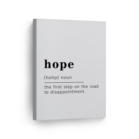 Smile Art Design Funny Noun Dictionary Definition of Hope Canvas Print Inspirational Quote Sign Office Living Room Bedroom Bathroom Wall Decor Wall Art Home Decor Ready to Hang Made in USA 12x8