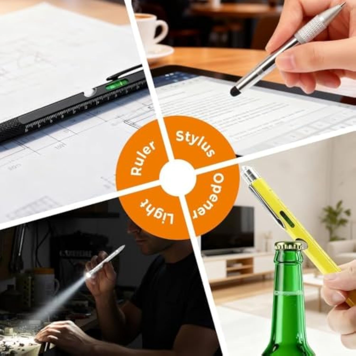 One Pen Nine Functions, 9 In 1 Multitool Pen, Multi Tool Pen Set, Cool Gadgets, White Elephant Gifts For Adults