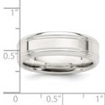 thumbnail image 4 of 925 Sterling Silver 6mm Beveled Edge Ring Size 7 Wedding Fancy Classic, 4 of 8