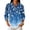 Blue -AV33, variant on Christmas Women Polo Shirts 3/4 Sleeve Collared Button Tops Xmas Snowflake Holiday Blouse Red 2XL