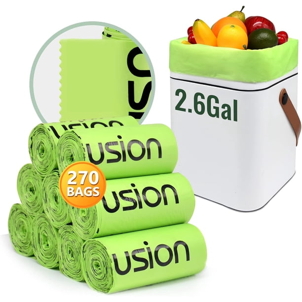 Bolsas de basura compostables de 2.6 galones, 270 unidades, pequeñas bolsas compostables para cocina, hogar, oficina, baño, biodegradable Kitchen Bags