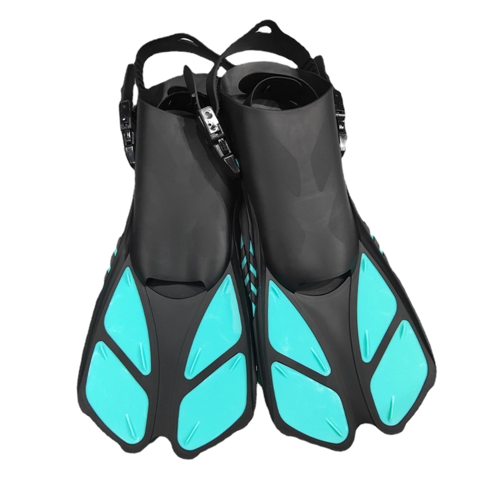 2x Swimming Fin Flippers Scuba Diving Fins Adjustable Snorkel