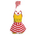 thumbnail image 2 of TiaoBug Kids Girls Sequins Sleeveless Ballet Dance Leotard Christmas Candy Cane Sriped Costume Gold 12, 2 of 6