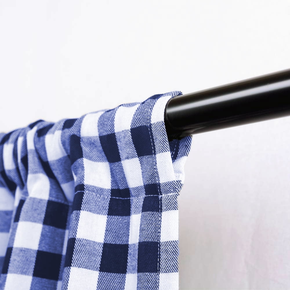 Woven Trends Farmhouse Curtains, Buffalo Plaid Panels, Classic Country Plaid Gingham Checkered Design, Farmhouse Decor, Window Curtain Treatments 42" x 95" Single Panel, Navy Blue