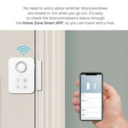 HomeZone Wi-Fi Smart Keypad Controlled Window or Door Alarm with Magnetic Switch, Compatible with Alexa and Google Assistant, White, 4 oz