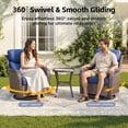 thumbnail image 6 of Opohoro 5 PCS Outdoor Patio Conversation Set, Weather Resistant Wicker Sofa Set with Patio Swivel Chairs, Side Table and Coffee Table for Deck, Backyard, Brown/Blue, 6 of 15
