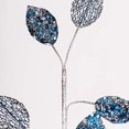 thumbnail image 2 of Vickerman OF180702 20 in. Blue Glitter Plum Leaf Spray, 3 per Bag, 2 of 4