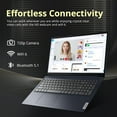 thumbnail image 4 of Lenovo IdeaPad 1i 15.6" FHD Touchscreen Laptop, Intel i5 1235U, 8GB RAM, 672GB Storage(512GB SSD + 160GB Docking Station), Intel Iris Xe Graphics, HD Camera, Dolby Audio, Wi-Fi 6, Win 11 Pro, Blue, 4 of 9
