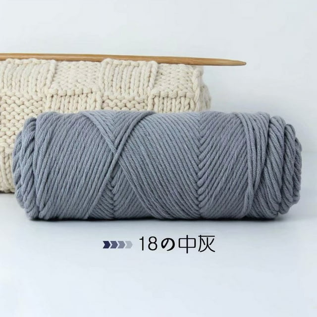 Granjero Gordo Hilo de lana teñido a mano para tejer y hacer crochet, hilo de lana suave y duradero, hilo grueso de 500 g, gris medio