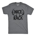 thumbnail image 1 of Mens Nice Rack T Shirt Funny Deer Hunter Antlers Joke Tee for Guys (Dark Heather Grey - RACK) - XXL, 1 of 3