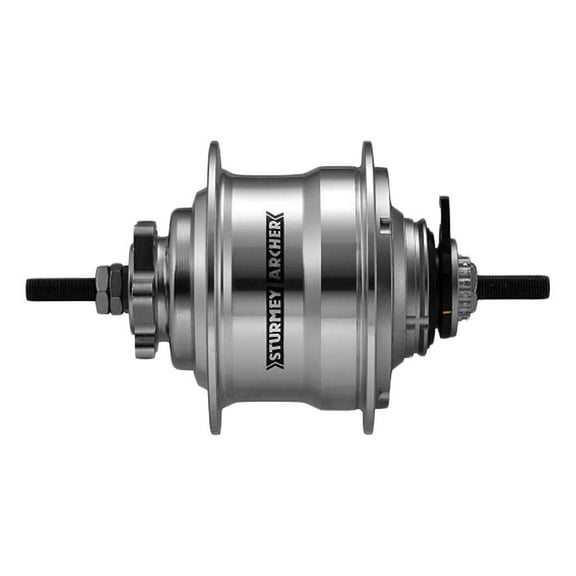 Sturmey Archer RX-RK5 5 Speed Hub: 32H, 135OLD, 90mm 6-Bolt Disc, Silver