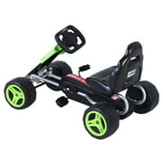 Durable Pedal Go Kart Racing Style Children Ride on Car Outdoor Racer Green