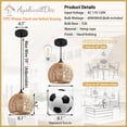 thumbnail image 4 of Lámpara colgante AyshwillDec, tejido natural de mimbre, paquete de 3, 4 of 8