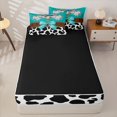 thumbnail image 4 of Manfei Western Floral Bull Skull Zipper Queen Comforter Set with Fitted Sheet and 2 Pillowcases,Boho Damask Cow Print Zipper Bedding Set,White Turquoise,Reversible, 4 of 7