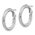 thumbnail image 2 of 10K White Gold Earring Hoop Women'S Diamond-Cut 21.65 mm 21.75, 2 of 3