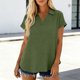 thumbnail image 5 of Camisetas de Manga Corta Extra Larga para las Mujeres Blusa con Cuello en V Azul Claro, 5 of 8